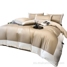 Calidad de bordado edredón king size set de ropa de cama de algodón